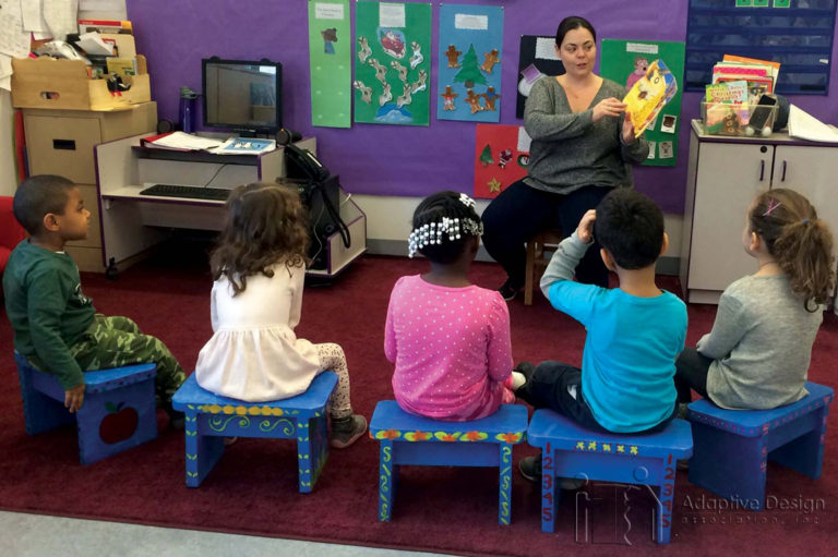 Circle-time is even more fun with the right seating.The perches were built as part of ADA's circle-time project for Giving Tuesday