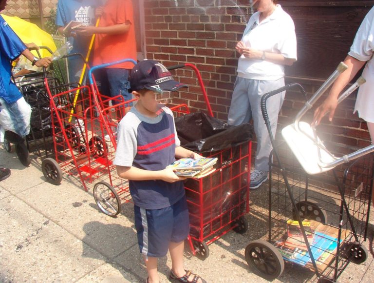 Child waiting for food with parent