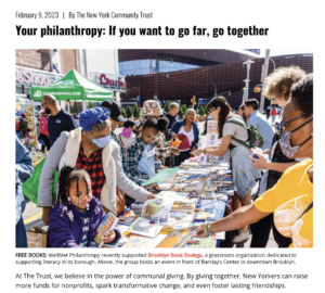 Group of people at an outdoor book fair